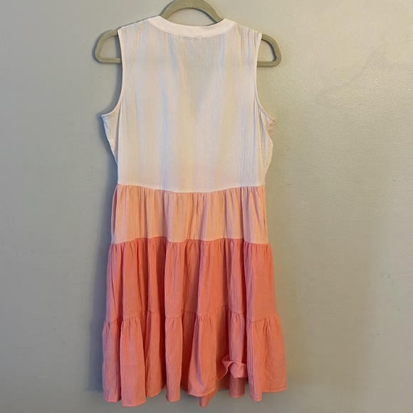 Calvin Klein Dress Rayon Ombre Orange Coral size 4 - Picture 6 of 7